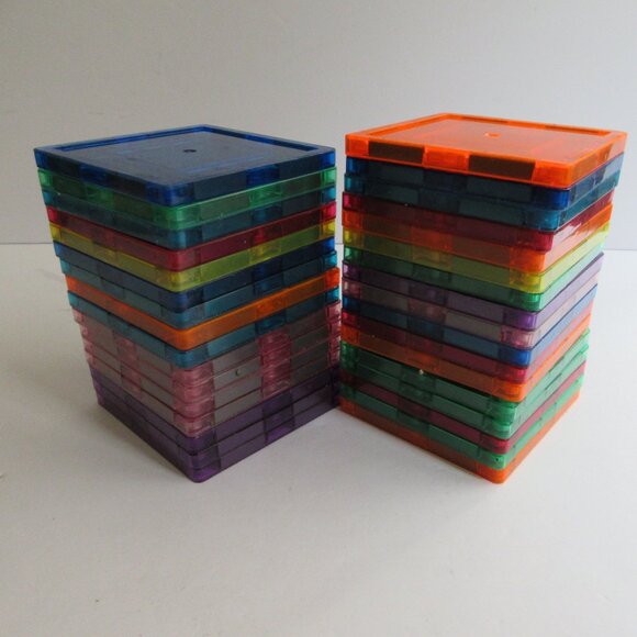 Picasso and Magformer Tiles Lot 104 Pieces, Squares Triangles Various Sizes - Picture 6 of 16